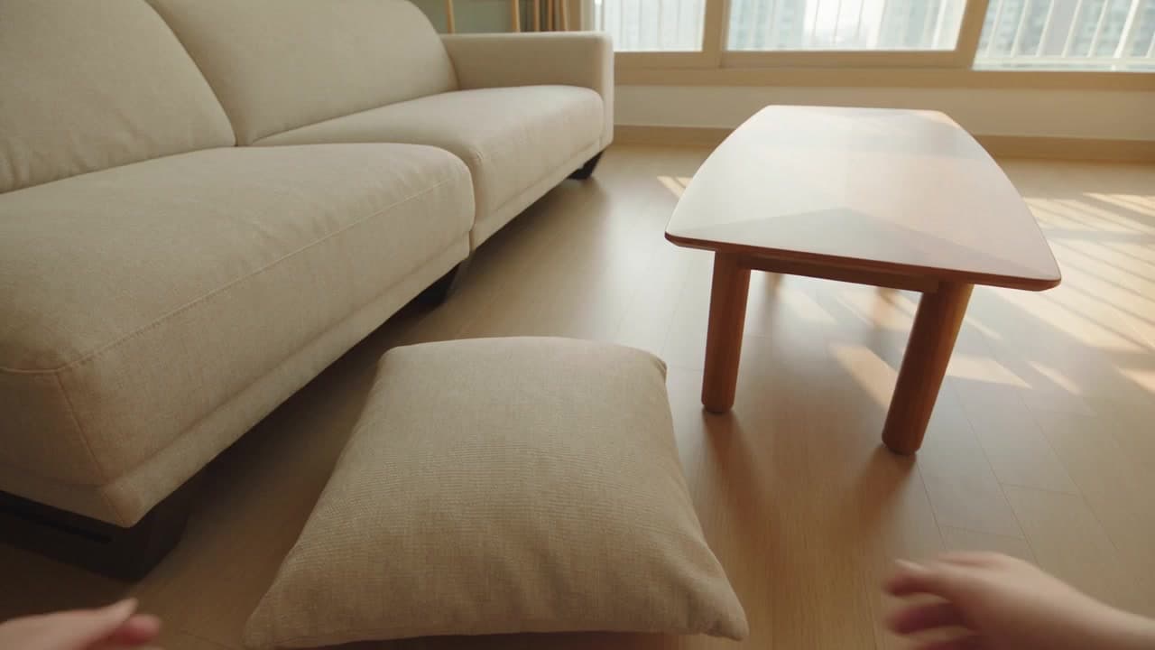 한 공간의 바닥 청소하기